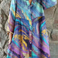 Women's Art Fluid Gilt Pattern Shirt Style Cotton And Linen Dress