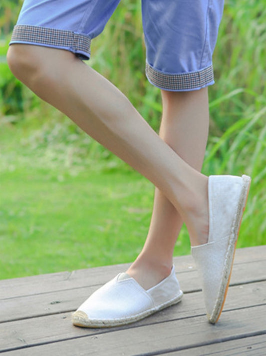 Women's Solid Color Canvas Espadrilles