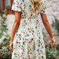 Women's Botanical Print V-Neck Dress