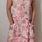 Women's Elegant Floral Pattern Crew Neck Dress