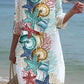 Women's Undersea Art Pattern Seaside Resort Dress