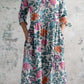 Women's Elegant Simple Floral Pattern V-Neck Cotton Dress