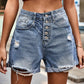 Women's Ripped Hem Denim Casual Shorts