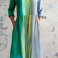 Women's V-neck Splash Art Cotton And Linen Dress With Pockets