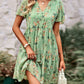 Women's Botanical Print V-Neck Dress