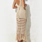 Women's Solid Color Camisole Knit Fringe Bikini Cover Up