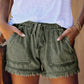 Women's Elastic Waist Drawstring Casual Denim Shorts