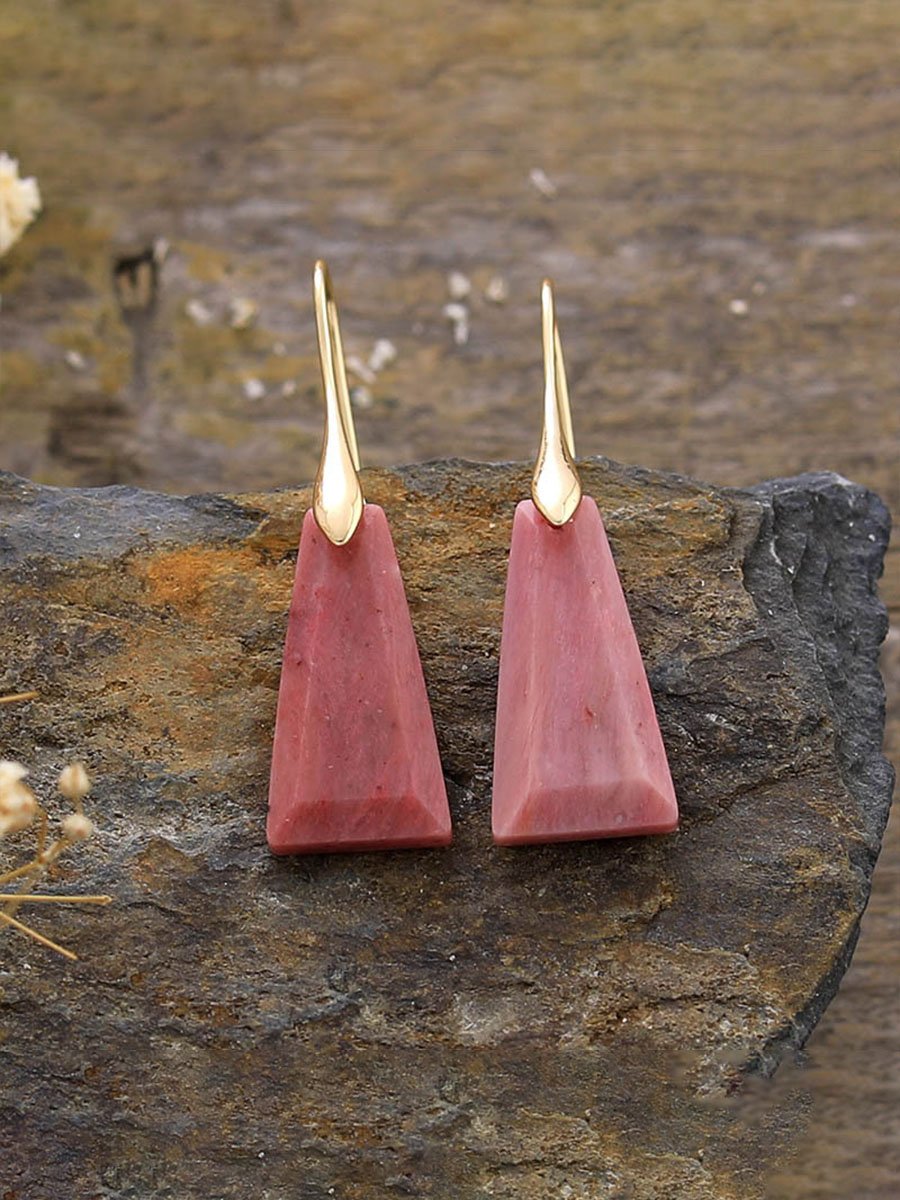 Boho Geometric Natural Stone Drop Earrings