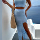 Women's Straight Slit Beach Skirt Suit