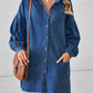 Women's Loose Denim Long Sleeve Raw Edge Dress