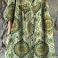 Women's Boho Pattern Shirt Style Cotton and Linen Dress