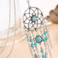 European and American Ethnic Style Dream Catcher Feather Turquoise Metal Leaf Tassel Long Necklace