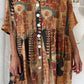 Women's Vintage Art Bohemian Geometric Pattern Dress