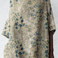 Women's Elegant Vintage Floral Pattern Cotton and Linen Top