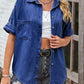 Women's Patch Pocket Short Sleeve Denim Shirt