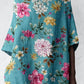 Women's Elegant Vintage  Floral Pattern Cotton and Linen Top