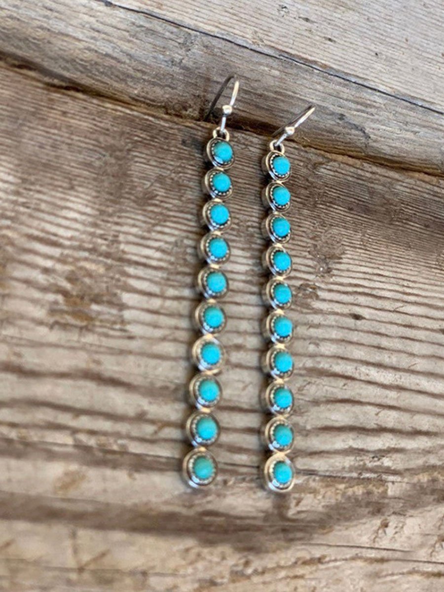 Boho Vintage Turquoise Alloy Drop Earrings