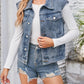 Women's Distressed Denim Vest