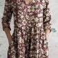 Women's Elegant Vintage Floral Pattern Cotton Dress With Pockets