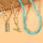 Retro Turquoise Jewelry Bohemian Ethnic Style Turquoise Necklace For Women