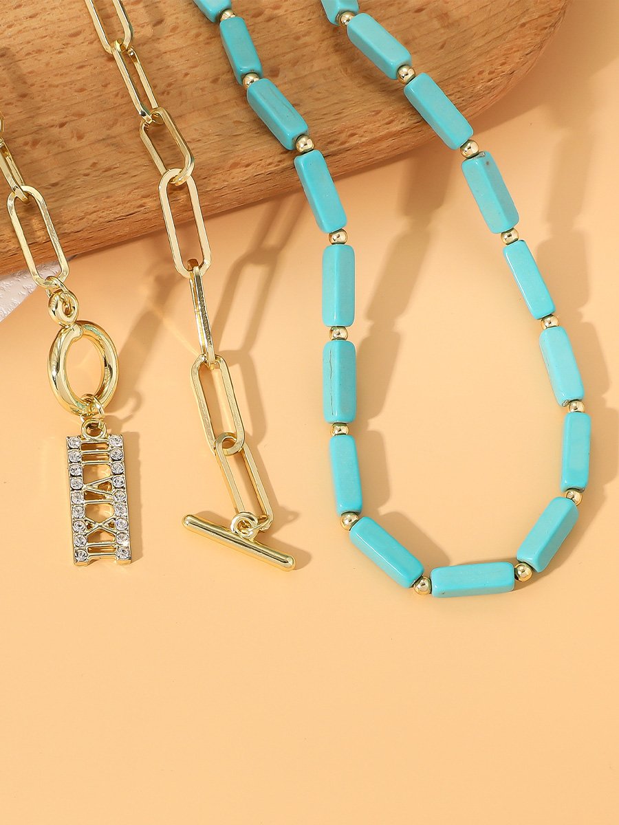 Retro Turquoise Jewelry Bohemian Ethnic Style Turquoise Necklace For Women