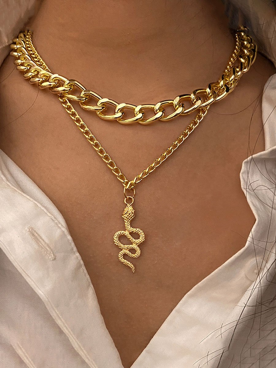 Women's Fashion Wish Bohemian Style Snake Multi-layered Pendant Necklace