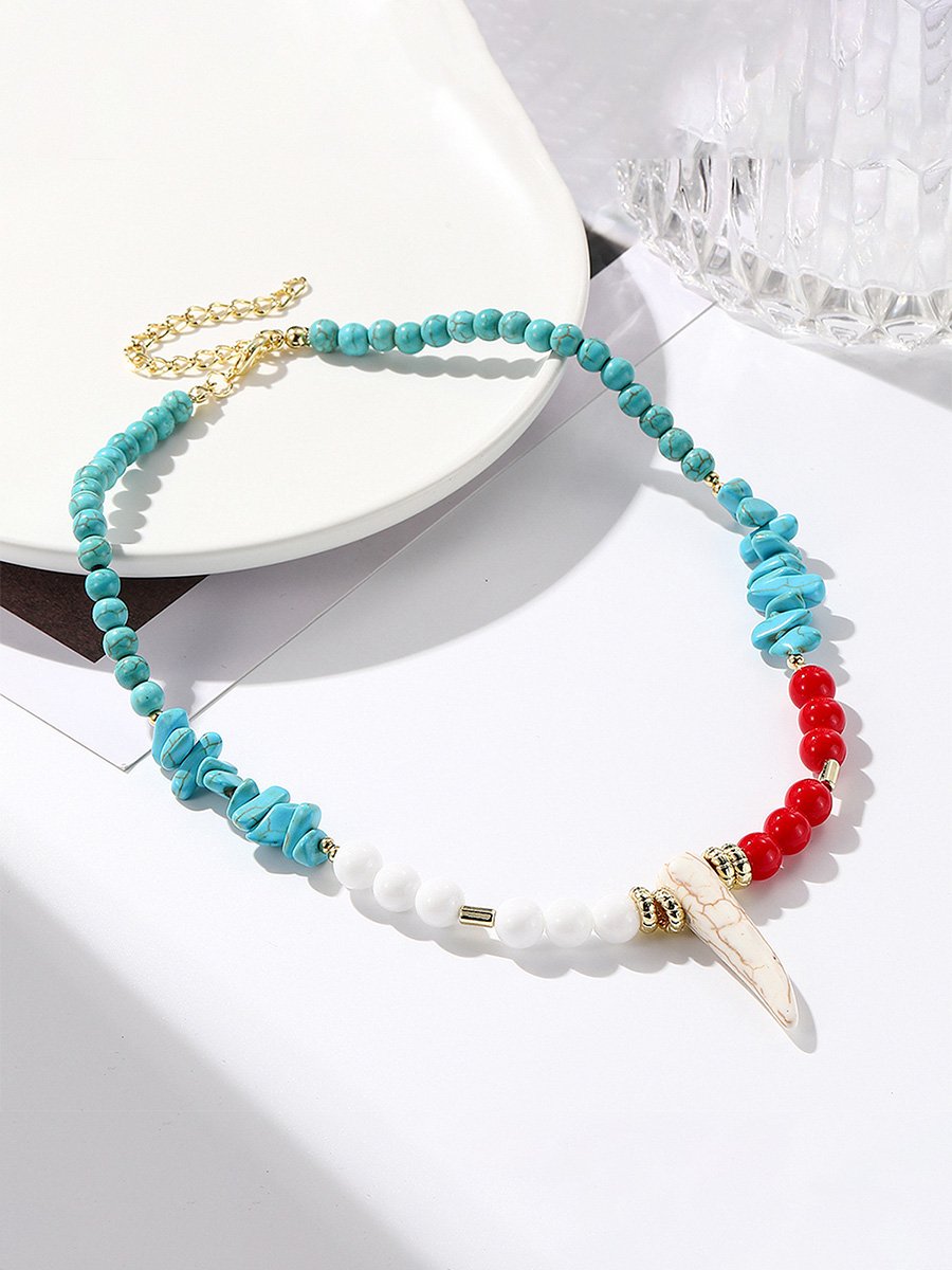 Retro Turquoise Jewelry Bohemian Ethnic Style Turquoise Necklace For Women