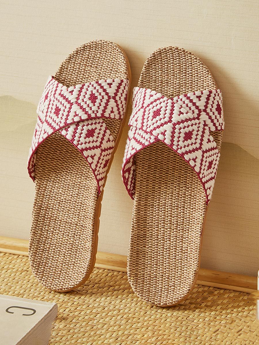 Women's Bohemian Handmade Linen Slippers