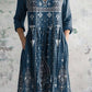 Women's V-Neck Bohemian Pattern Cotton and Linen Pocket Dress