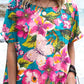 Women's Retro Elegant Floral Round Neck Cotton and Linen Top