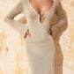 Women's V Neck Ring Knit Dress