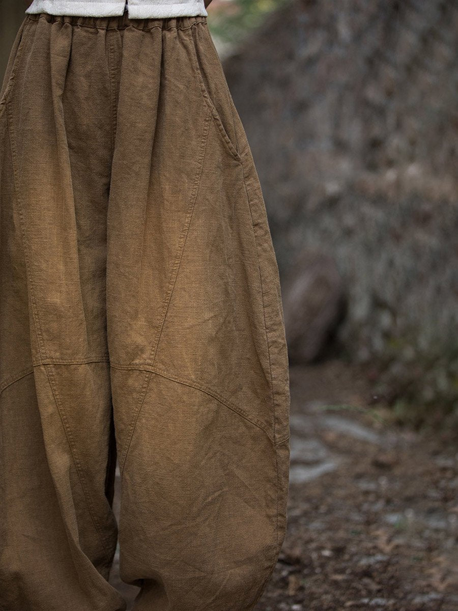 Women's Distressed Linen Loose Bloomers