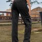 Women's Distressed Semi-Elastic Denim Cargo Pants