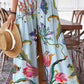 Women's Bohemian Floral Pattern Cotton and Linen Pants