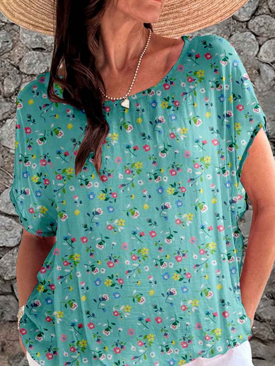 Women's Elegant Simple Floral Print Top