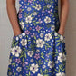 Women's Elegant Vintage Floral Pattern Cotton Dress With Pockets