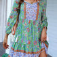 Women's Bohemian Print V-Neck Dress