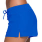 Women's Solid Color Straps Side Slits Swimming Pants Swimsuit