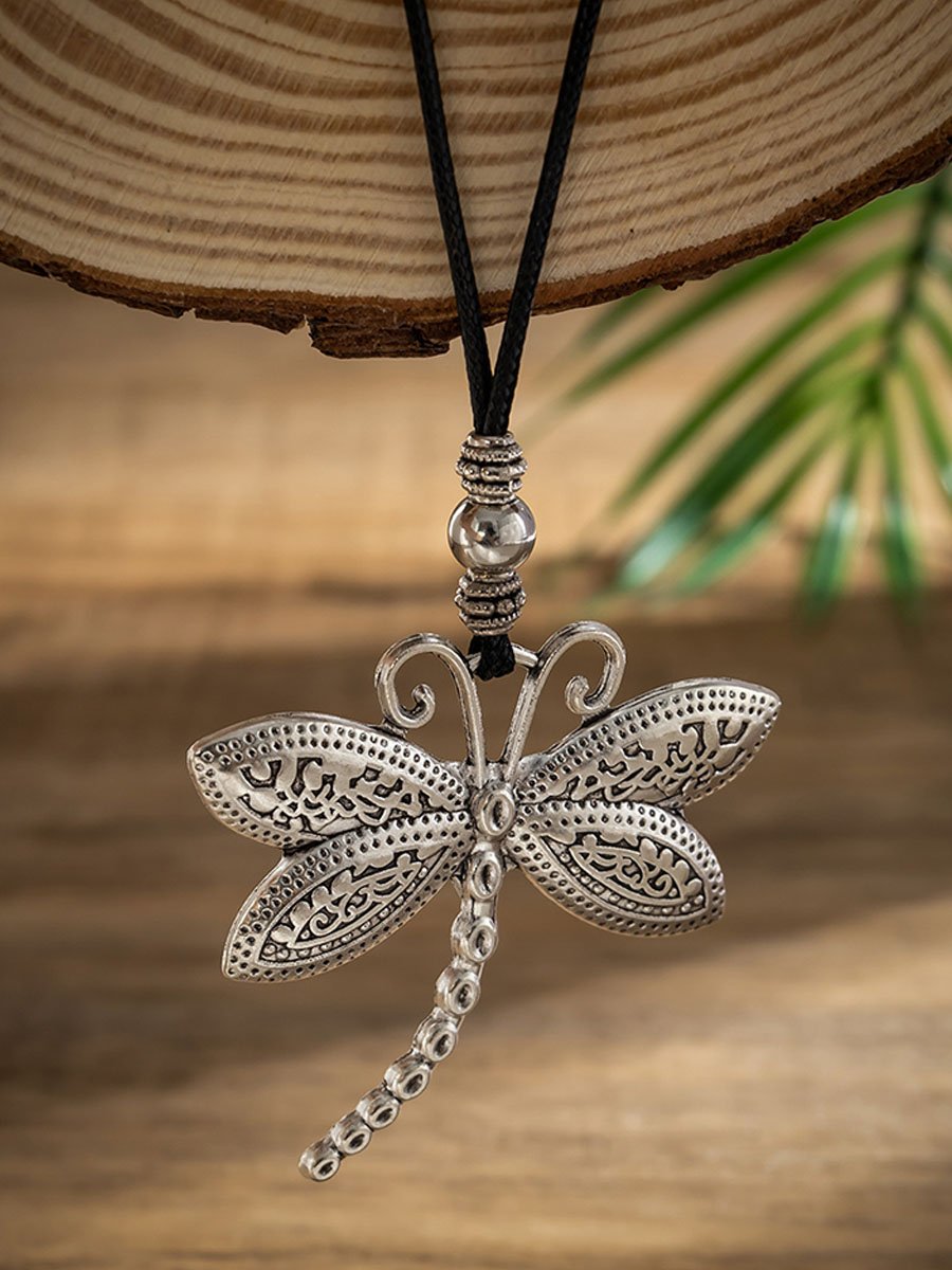 Beach Ethnic Style Adjustable Retro Dragonfly Necklace
