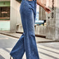 Women's Distressed Mid-Rise Flare Jeans