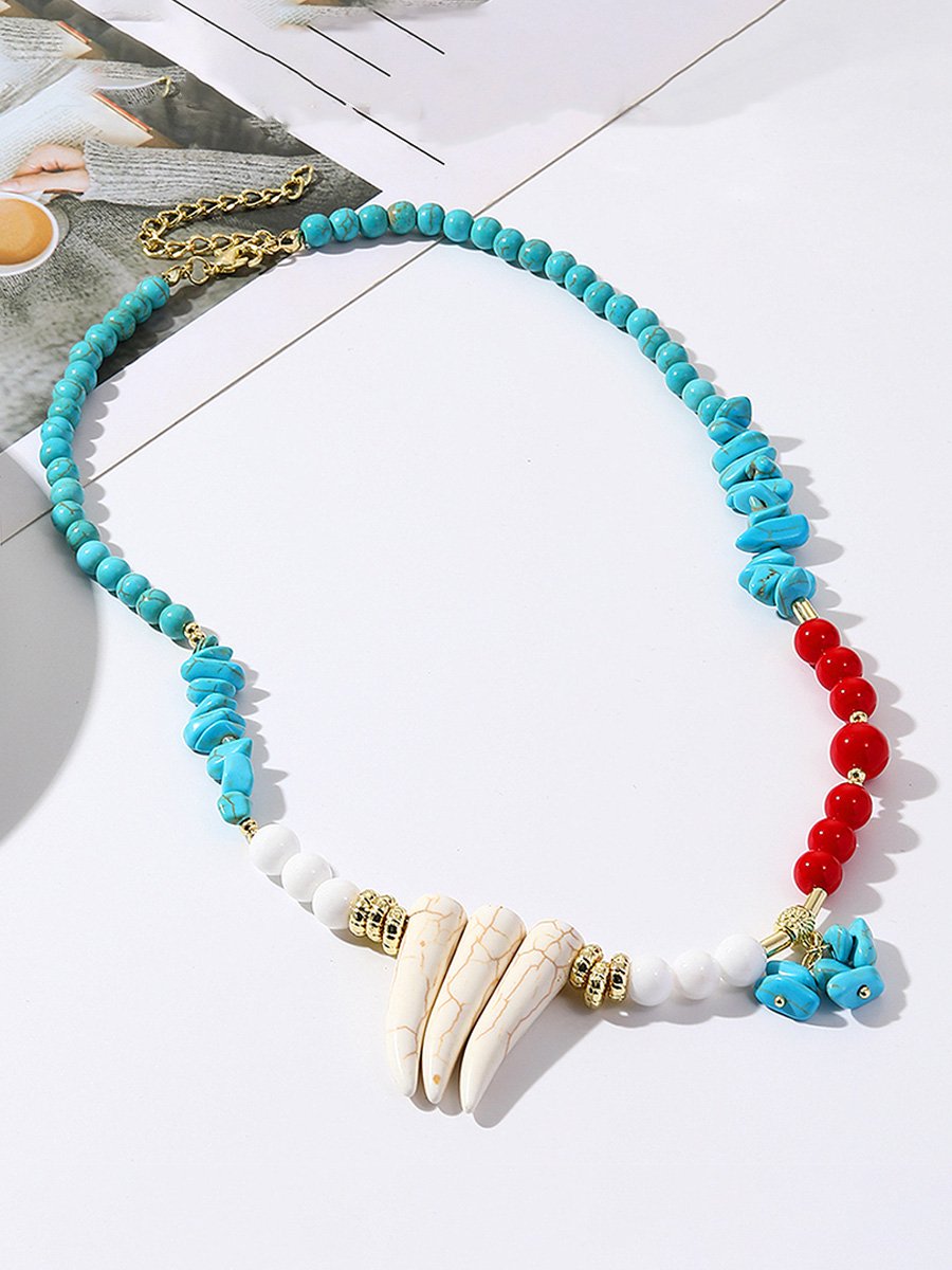 Retro Turquoise Jewelry Bohemian Ethnic Style Turquoise Necklace For Women