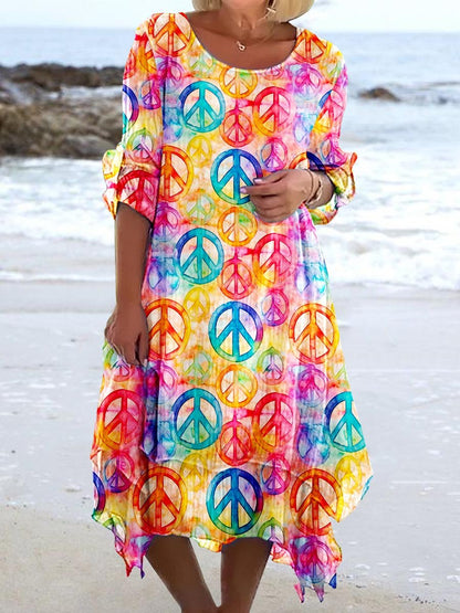 Women's Hippie Psychedelic Art Casual Dress