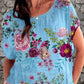 Women's Elegant Simple  Rose Floral Print Top