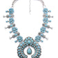 Boho Turquoise Flower Pendant Alloy Necklace