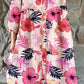 Women's Tropical Floral Shirt Style Cotton and Linen Dress