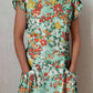 Women's Elegant Floral Pattern Crew Neck Dress