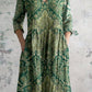 Women's Bohemian Pattern V-Neck Cotton Dress