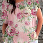 Women's Elegant Simple  Rose Floral Print Top