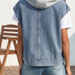 Women's Retro Denim Slim Washed Hat Vest