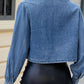 Women's Distressed Washed Denim Thin Jacket Top